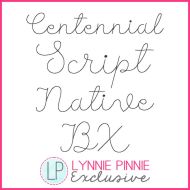 Centennial Script Bean Stitch Font Font DIGITAL Embroidery Machine File -- 5 sizes + Native BX Embroidery Font Scalable