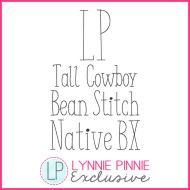 Tall Cowboy Bean Stitch Font Font DIGITAL Embroidery Machine File -- 5 sizes + Native BX Embroidery Font Scalable