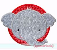 Elephant Circle Applique 4x4 5x7 6x10 7x11 SVG
