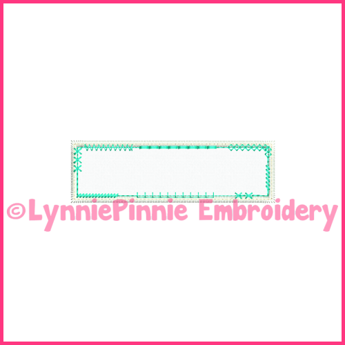 Vintage Funky Patch Rectangle Frame 2 Applique Embroidery Design 4x4 5x7 6x10 7x11 
