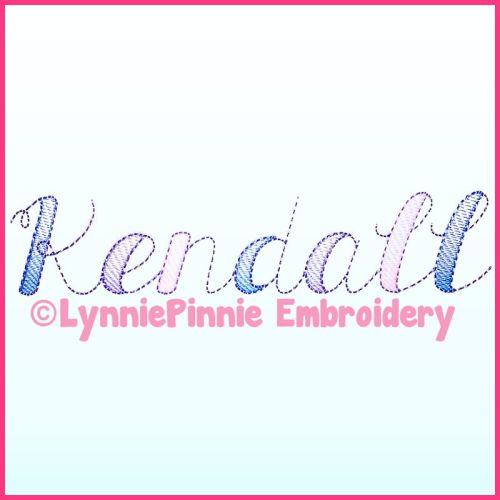 All Things New Script Gradient Fill Font Uppercase & Lowercase DIGITAL Embroidery Machine File -- 3 sizes + BX 