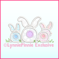Big Bottom Bunnies Applique  Machine Embroidery Design File 4x4 5x7 6x10