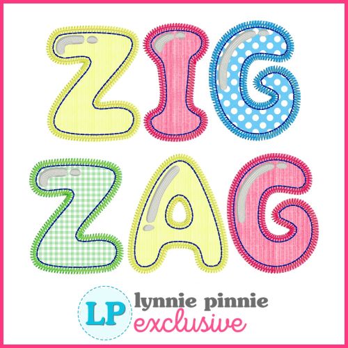 Bubble Bop Zig Zag Machine Embroidery Font – 6 Sizes + Scalable Native BX File