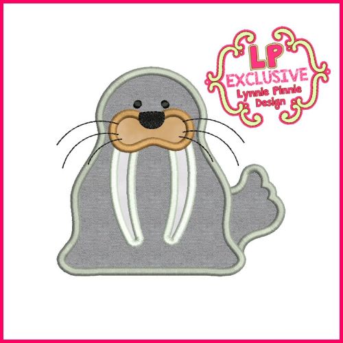Walrus Applique Machine Embroidery Design File 4x4 5x7 6x10 7x11