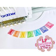 Papel Picado Paper Banner Fiesta Font Uppercase & Blank Font DIGITAL Embroidery Machine File -- 4 sizes + BX