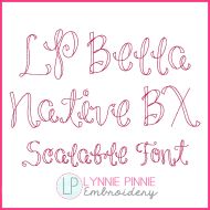Bella Bean Stitch Font Uppercase & Lowercase Font DIGITAL Embroidery Machine File -- 5 sizes + Native BX Embroidery Font Scalable