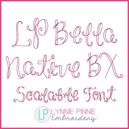 Bella Bean Stitch Font Uppercase & Lowercase Font DIGITAL Embroidery Machine File -- 5 sizes + Native BX Embroidery Font Scalable