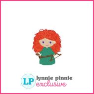 Archer Princess Mini Fill Stitch Machine Embroidery Design File 4x4 - 3 sizes