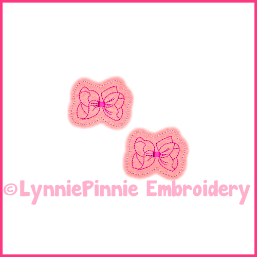 Big Bow Felt Clippie Feltie Machine Embroidery Design File 4x4