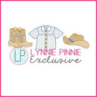 Western Boy Shirt Trio Sketch Machine Embroidery Design File 4x4 5x7