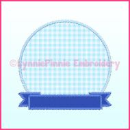 Triple Zig Zag Applique Circle Frame 1 Machine Embroidery Design File 4x4 5x7 6x10 7x11