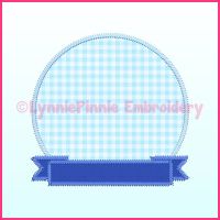 Triple Zig Zag Applique Circle Frame 1 Machine Embroidery Design File 4x4 5x7 6x10 7x11