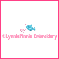 Tiny Bird with Bow Mini Embroidery Design 4x4