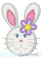 Bunny Girl Applique 4x4 5x7 6x10