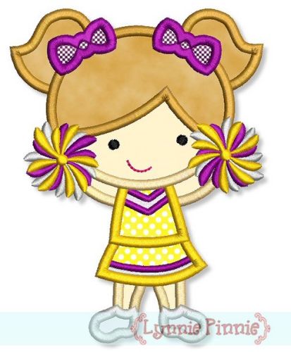 Little Cheerleader Applique 1 4x4 5x7 6x10