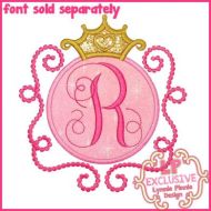 Princess Circle Frame 2 Applique 4x4 5x7 6x10 7x11