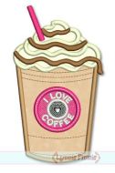 Coffee Frappe Applique 4x4 5x7 6x10 SVG