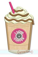 Coffee Frappe Applique 4x4 5x7 6x10 SVG