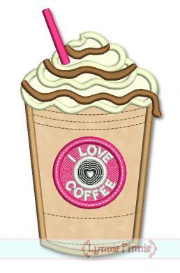 Coffee Frappe Applique 4x4 5x7 6x10 SVG