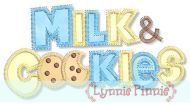 Milk & Cookies Wording Fill + Applique 4x4 5x7