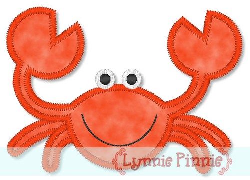 Zig Zag Crab Applique 4x4 5x7