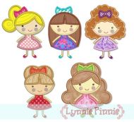 Girly Girls Applique Set 4x4 5x7
