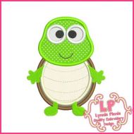 Cute Turtle Applique 4x4 5x7 6x10 SVG