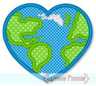 Heart-Shaped Earth Applique 4x4 5x7