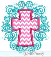 Flourish Cross Applique 4x4 5x7 6x10 7x11 SVG