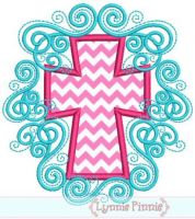Flourish Cross Applique 4x4 5x7 6x10 7x11 SVG