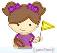 Girl Football Fan Applique 4x4 5x7 6x10 7x11