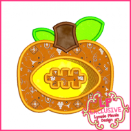 Football Pumpkin Applique 4x4 5x7 6x10 7x11 SVG