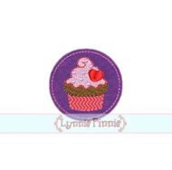 Heart Cupcake Circle Felt Clippies 4x4