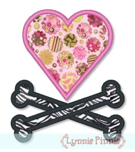 Heart & Crossbones Applique