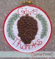 Pinecone Applique for Little Hoops Ornament 4x4 5x7