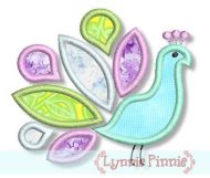 Peacock Applique 4x4 5x7 6x10