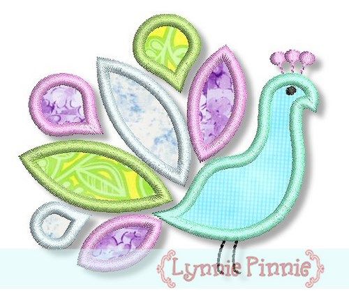 Peacock Applique 4x4 5x7 6x10