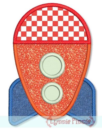 Rocket Ship Applique 4x4 5x7
