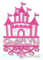 Swirly Split Castle Applique 4x4 5x7 6x10 SVG