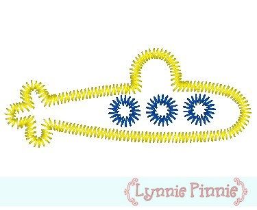 Zig Zag Submarine Applique 4x4 5x7 6x10