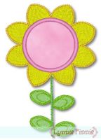Sunflower with Applique Center 4x4 & 5x7